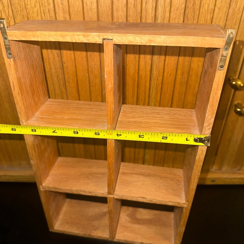 Wooden Wall Cubby Trinket Shelf